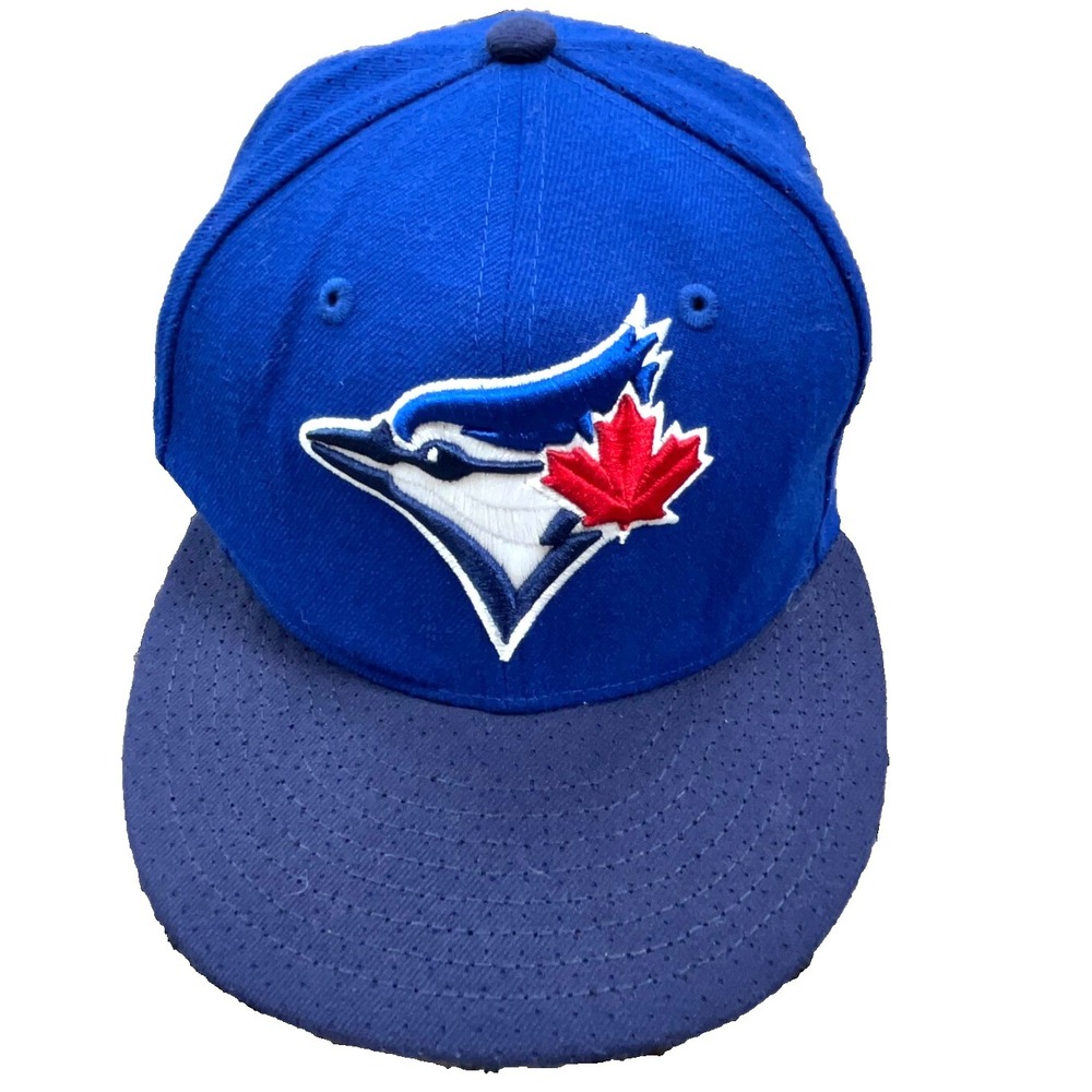 Toronto Blue Jays Hat Cap Fitted Size 7 1/8 Plain Logo 59Fifty Base Ball Adult